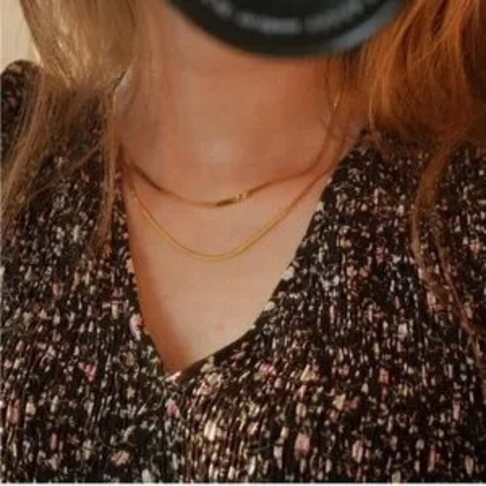 14K Gold Plated Two Piece Herringbone Necklace Set